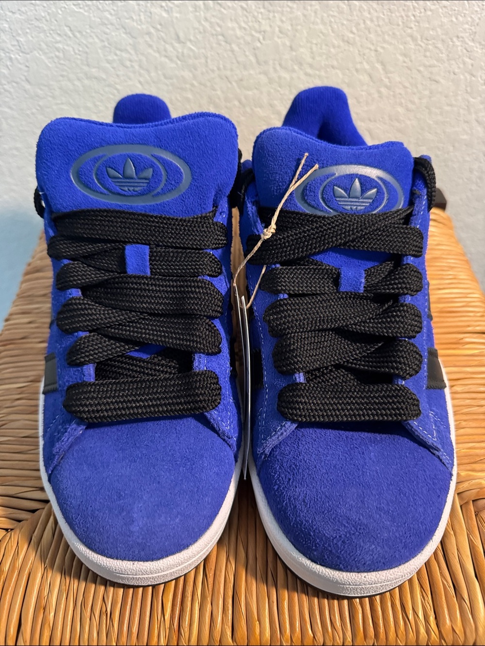 adidas Royal Blue Suede Sneakers with Black Laces